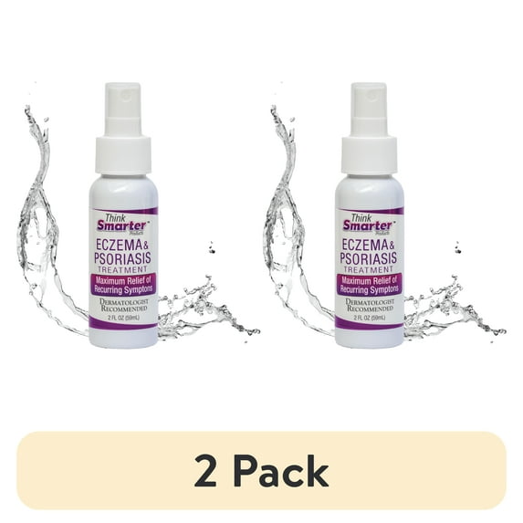 (2 pack) Think Smarter Products Eczema & Psoriasis Therapy with Hypochlorous Acid, All-Natural, 2fl oz (59 mL)