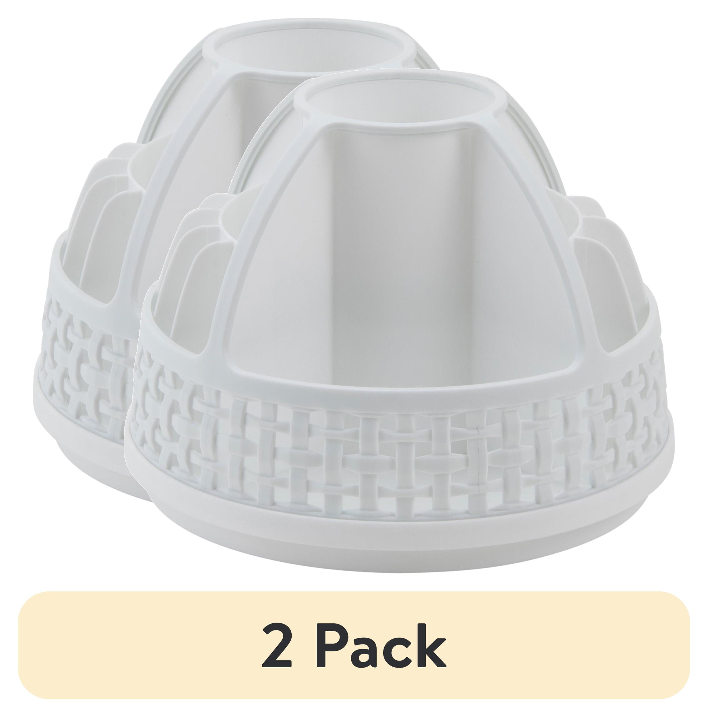(2 pack) Thinkspace Beauty Rotating Cosmetic Organizer, White