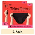 thumbnail image 1 of (2 pack) Thinx Teens Cotton Bikini Leakproof Period Underwear, Size 11/12, Black, 1 of 14