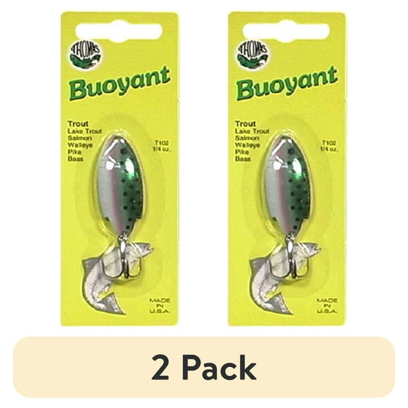 (2 pack) Thomas Buoyant Minnow Spoon - 1/4oz - 2.5'' - Rainbow Trout