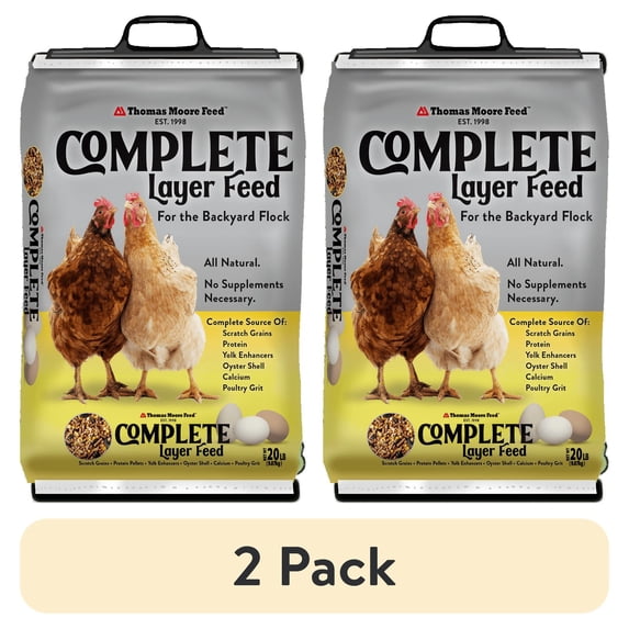 (2 pack) Thomas Moore Feeds Complete Feed for Laying Hens, 20lb