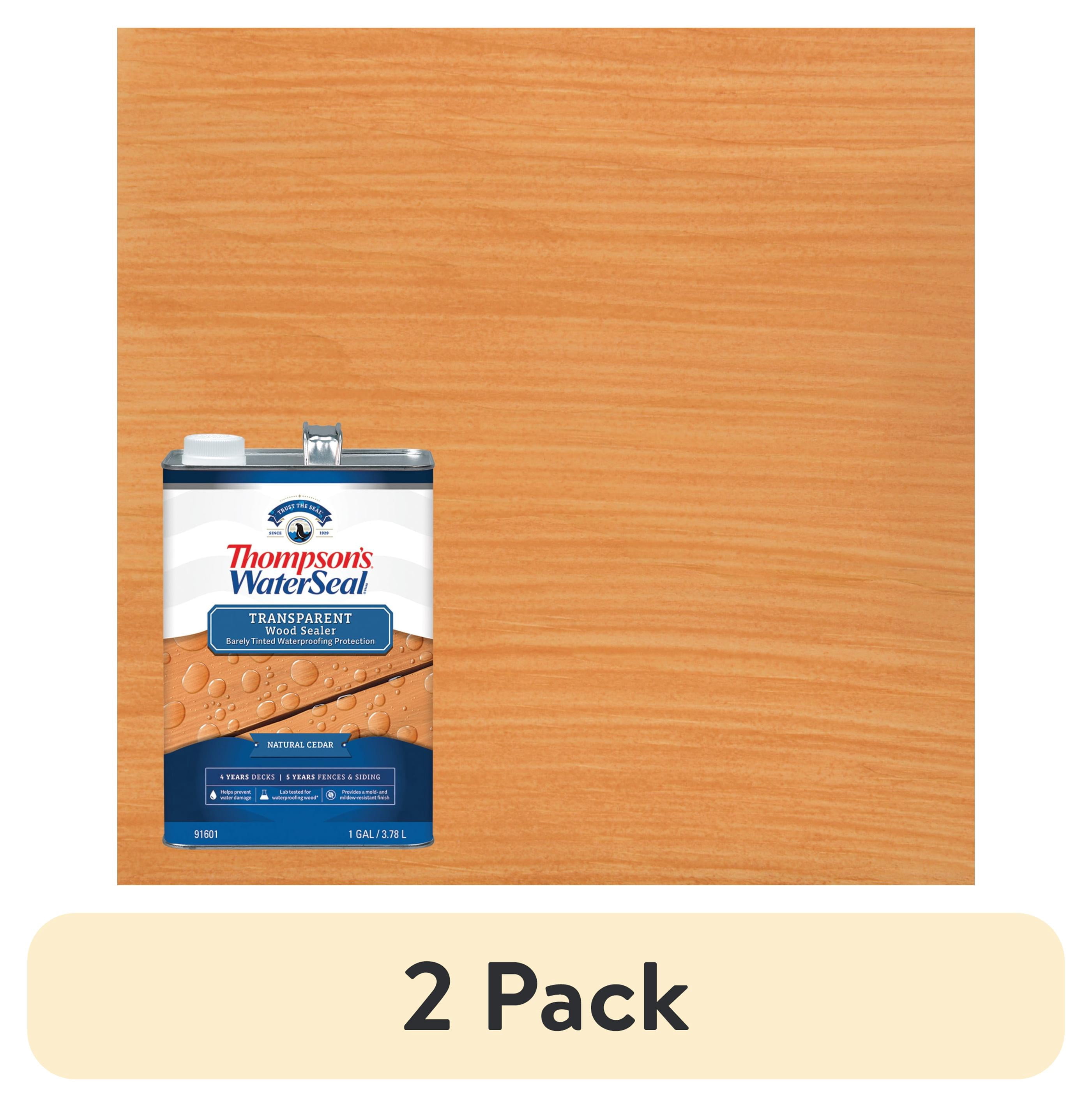 (2 pack) Thompson's WaterSeal Transparent Exterior Wood Sealer, Natural Cedar, 1 gal