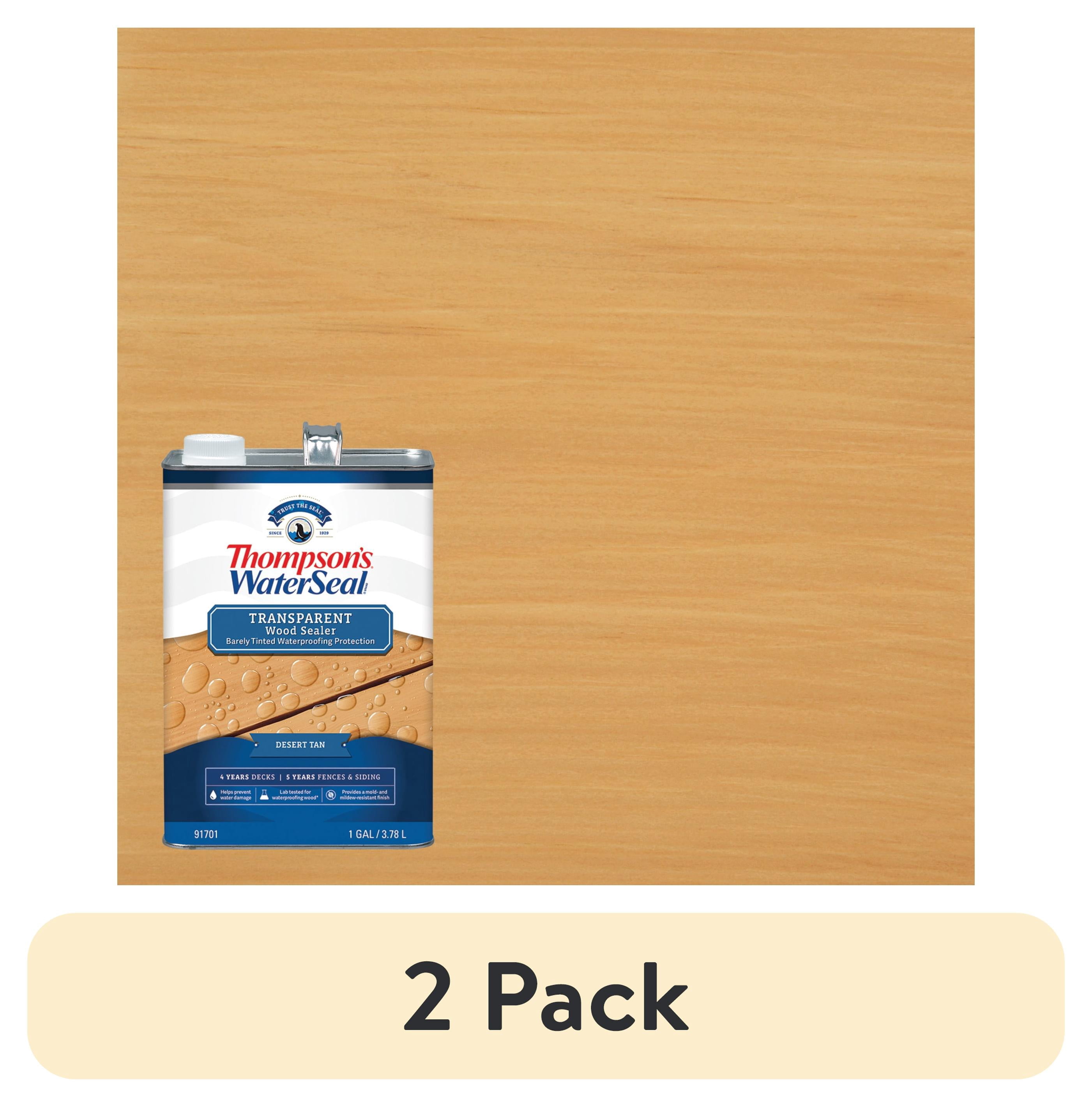 (2 pack) Thompson's WaterSeal Transparent Exterior Wood Sealer, Desert Tan, 1 gal