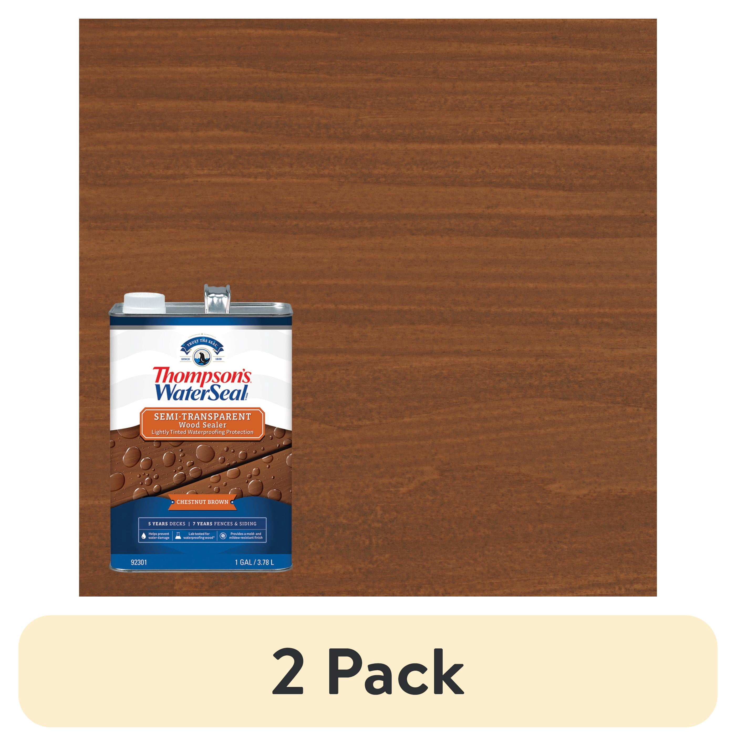 (2 pack) Thompson's WaterSeal Exterior Wood Sealer, Semi-Transparent, Chestnut Brown, 1 gal