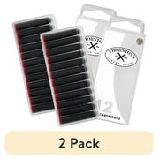 2 pack Thorntons Luxury Goods Short Standard International Fountain Pen Ink Cartridges Red Ink Pack of 12 Refills for Classic Calligraphy Pens Compatible With All Brand Neutral PH Smooth Flow Re-Closable