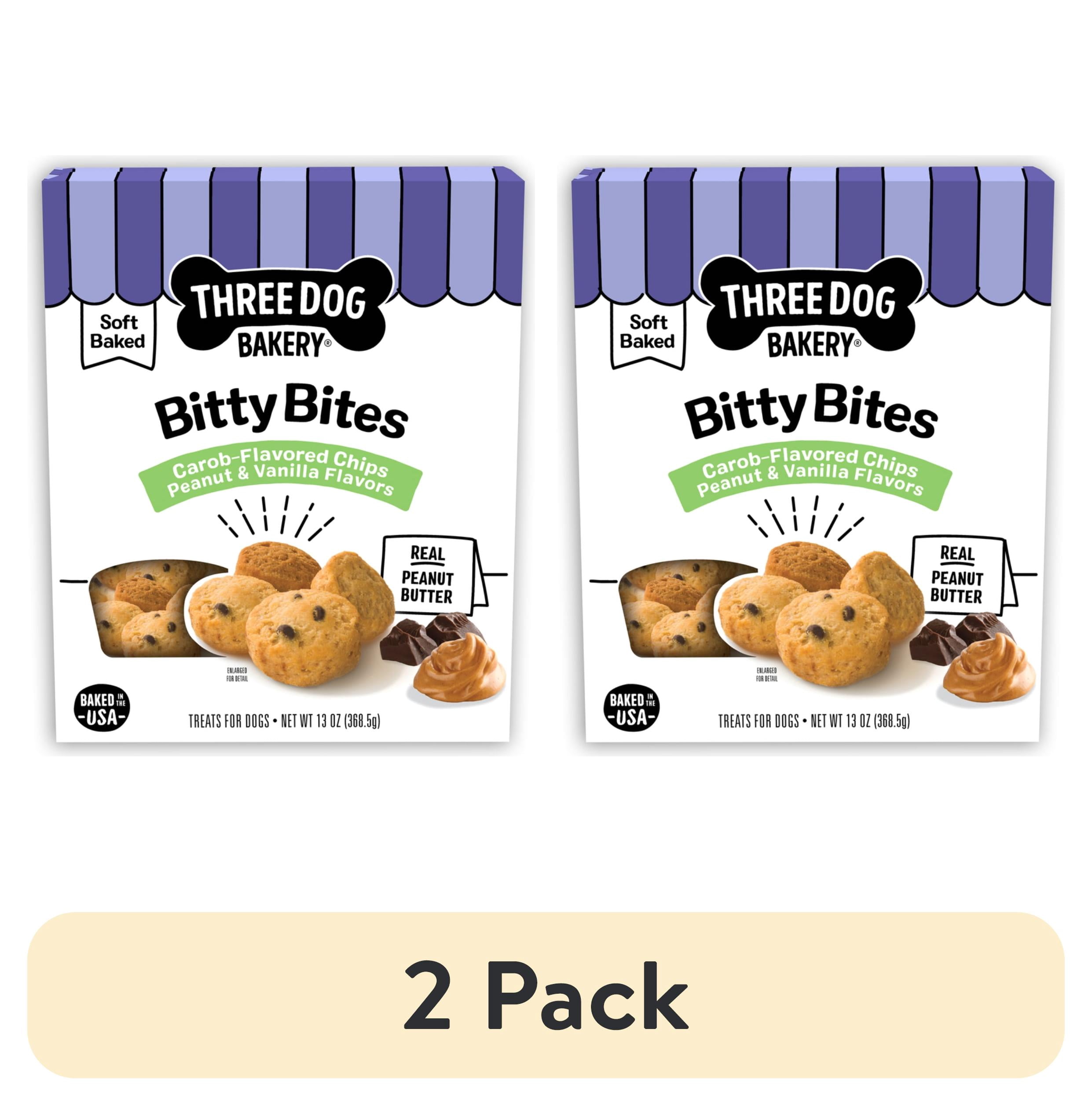 (2 pack) Three Dog Bakery Bitty Bites Trio Soft Baked Cookies for Dogs, 13oz