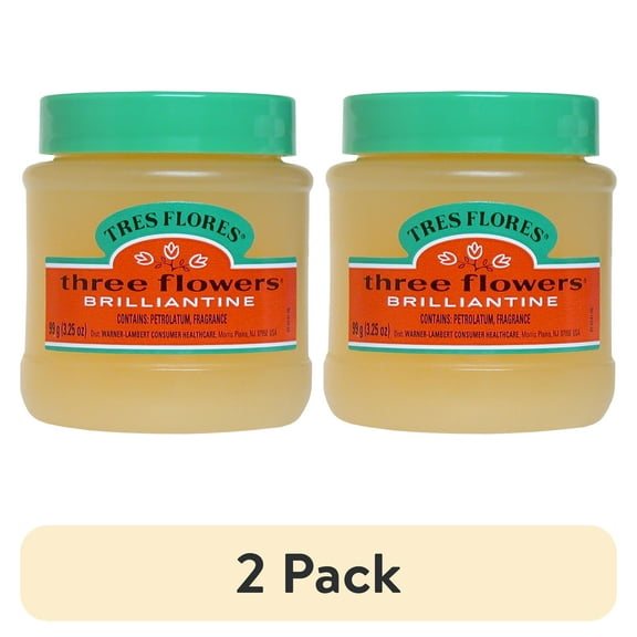 (2 pack) Three Flowers Brilliantine, Men Hair Pomade, All Hair Types, 3.25 oz