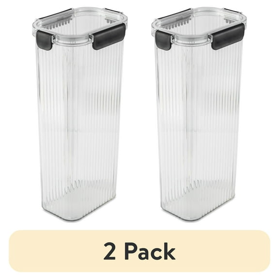 (2 pack) Thyme and Table 11.5 Cup Clear Plastic Pantry Storage Container with Airtight Lid