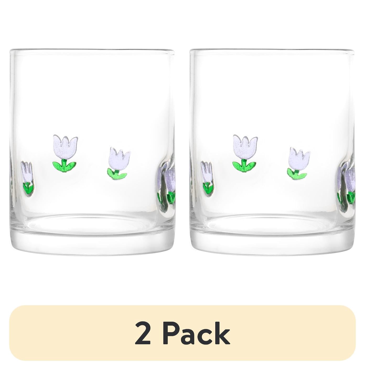 (2 pack) Thyme & Table 12 fl oz Spring Tullip Charm Drinking Glasses, Set of 2
