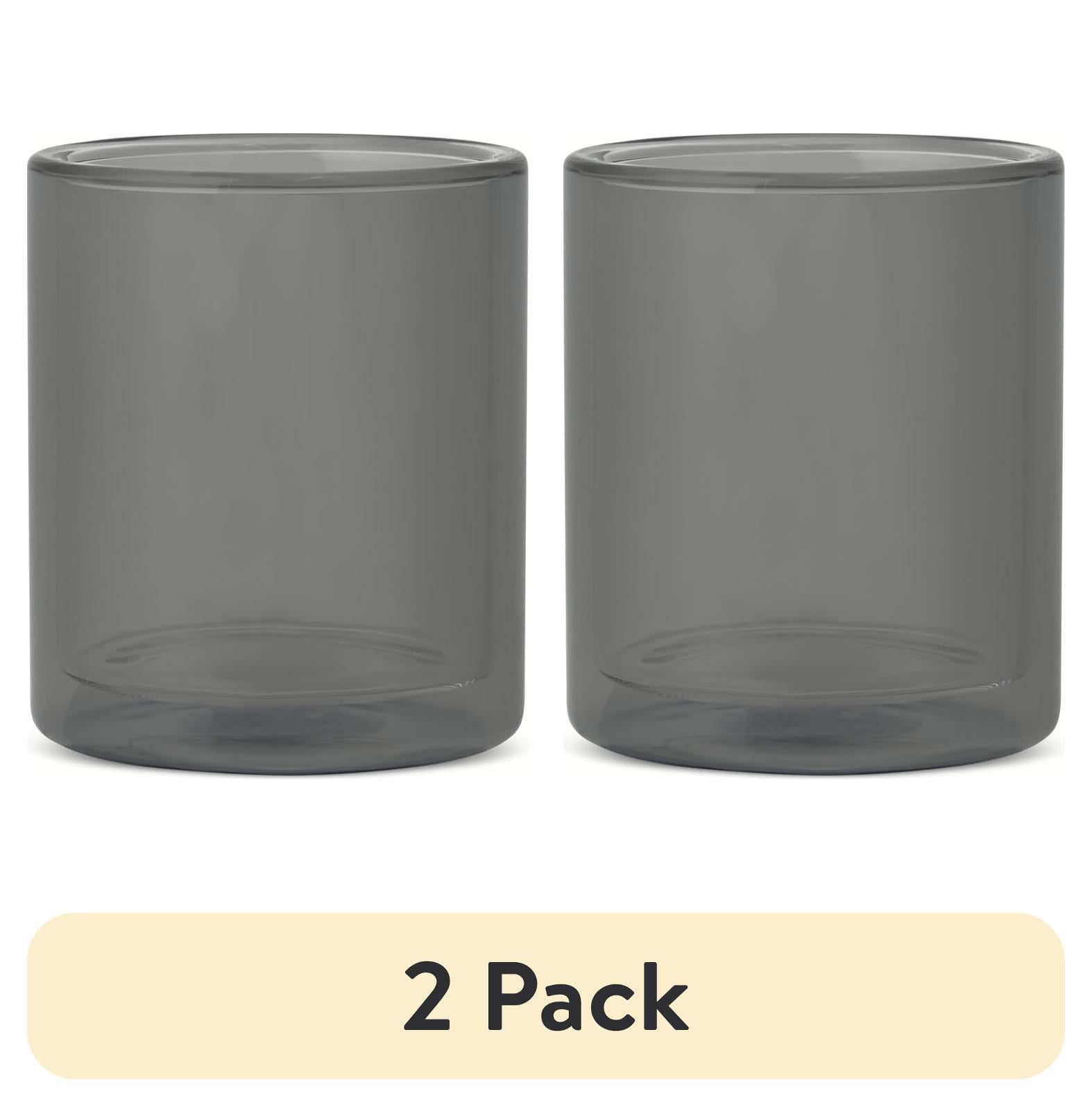 (2 pack) Thyme & Table 13 fl oz Black Double Wall Drinking Glass
