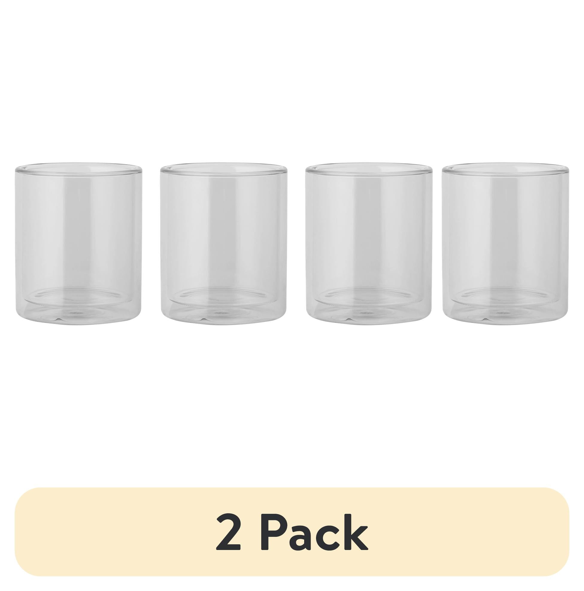 (2 pack) Thyme & Table Double-Wall Drinking Glass Set, 4-Pack, 13 oz, Clear