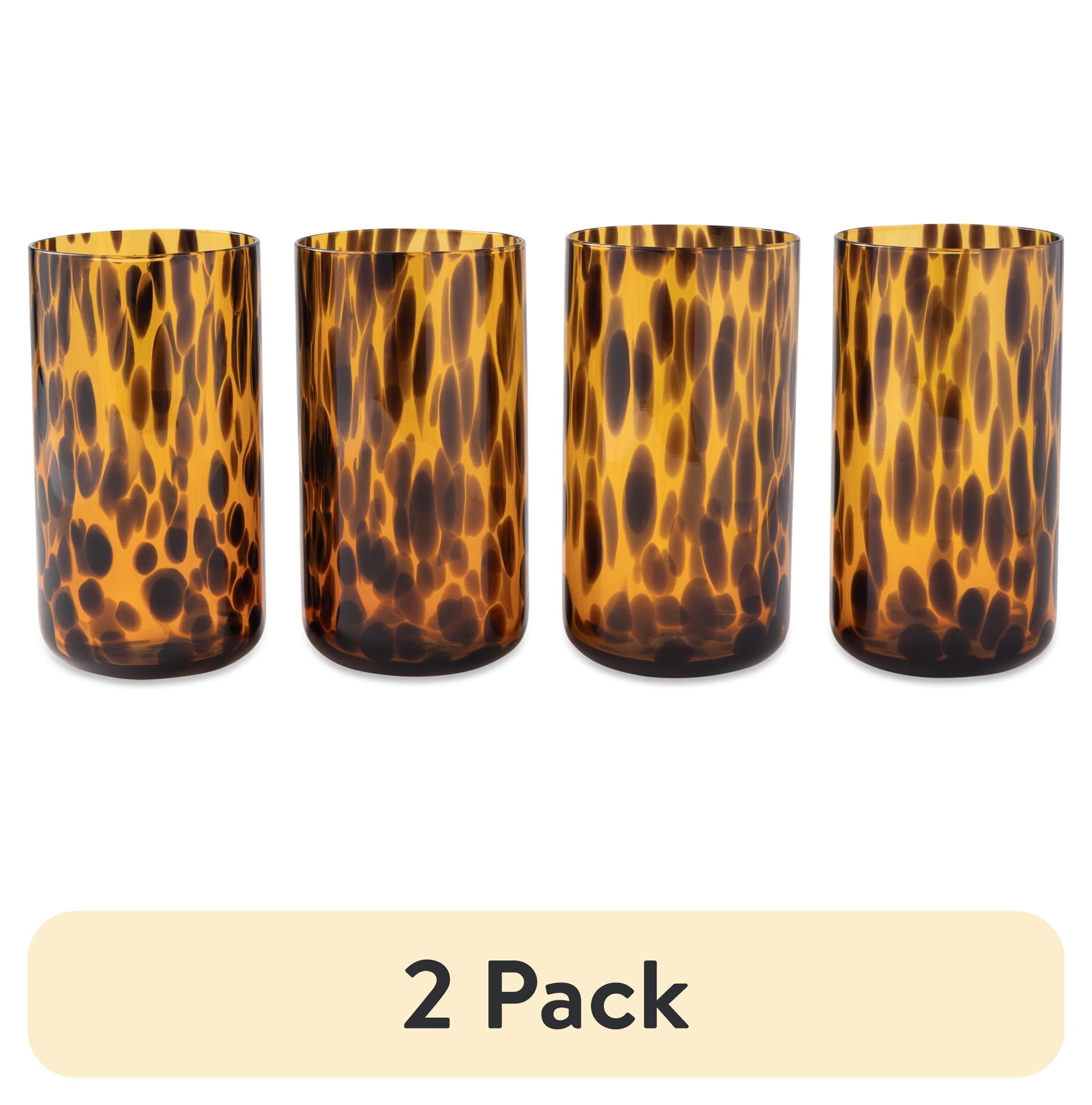 Thyme & Table Brown Tortoise Drinking Glass Set of 4 20 fl oz Durable and  Dishwasher Safe - Walmart.com