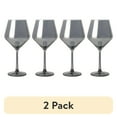 thumbnail image 1 of (2 pack) Thyme & Table 23 fl oz Smoke Iridescent Angled Wine Glasses, Set of 4, 1 of 5