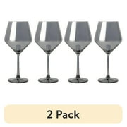 (2 pack) Thyme & Table 23 fl oz Smoke Iridescent Angled Wine Glasses, Set of 4