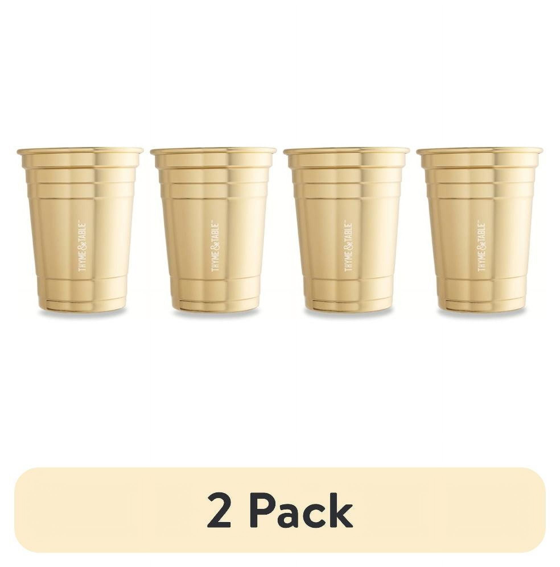 (2 pack) Thyme & Table 4-Pack 17 fl oz Party Cups, Gold