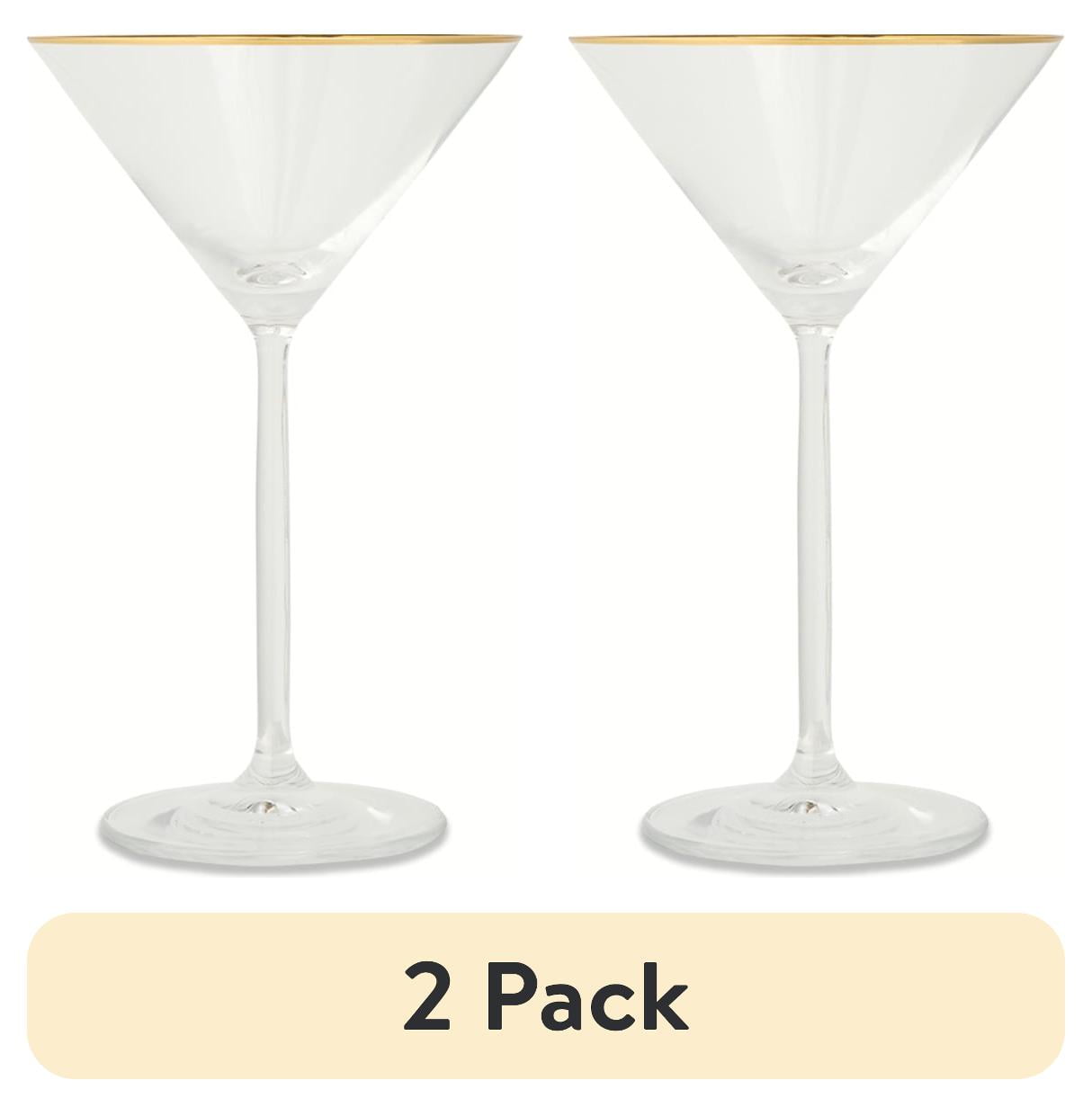 (2 pack) Thyme & Table 7 fl oz Martini Glass with Gold Rim - Walmart.com
