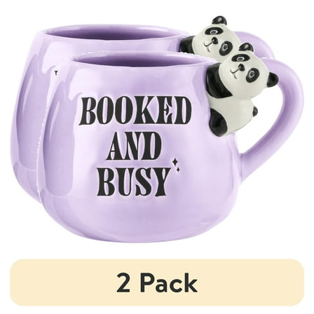 (2 pack) Thyme & Table Booked and Busy Panada Mug 15.5 fl oz, Stoneware