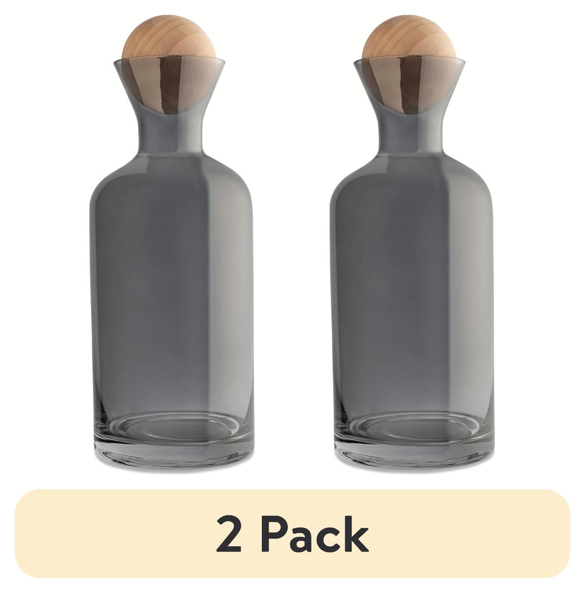 (2 pack) Thyme & Table Carafe with Rubber Wood Stopper