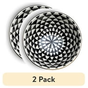 (2 pack) Thyme & Table Medallion Ceramic Bowl Black and White