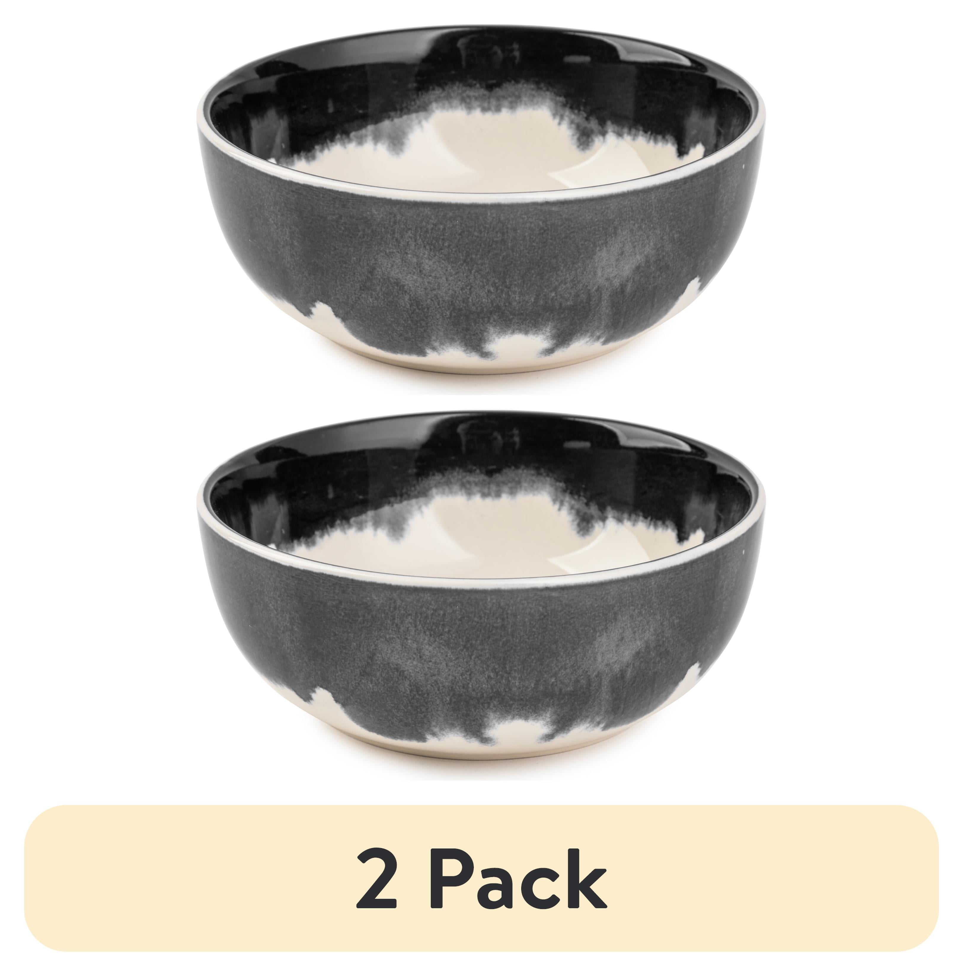 (2 pack) Thyme & Table Stoneware Drip Cereal Bowl, Grey