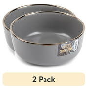(2 pack) Thyme & Table Stoneware Ava Cereal Bowl, Grey