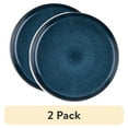 thumbnail interactive-video image 1 of (2 pack) Thyme & Table Altantic Blue Ceramic Dinner Plate, 1 of 7