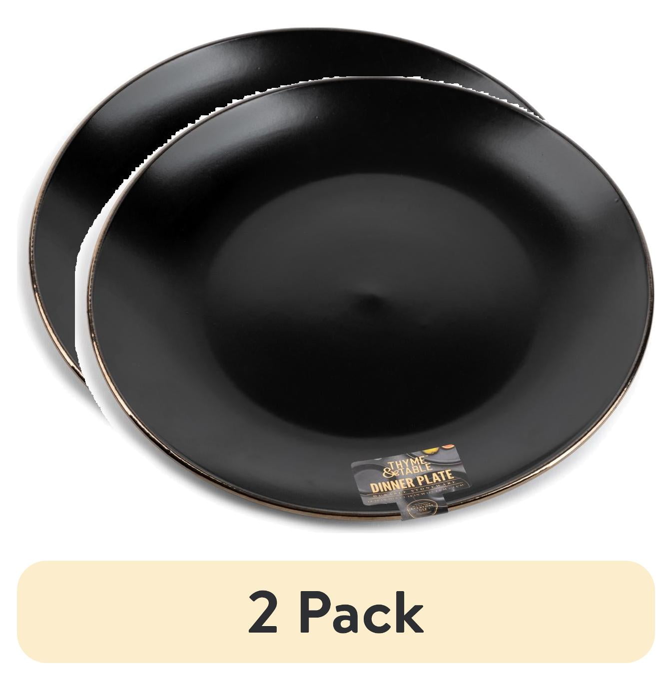 (2 pack) Thyme & Table Stoneware Dinner Plate, Black Onyx Collection