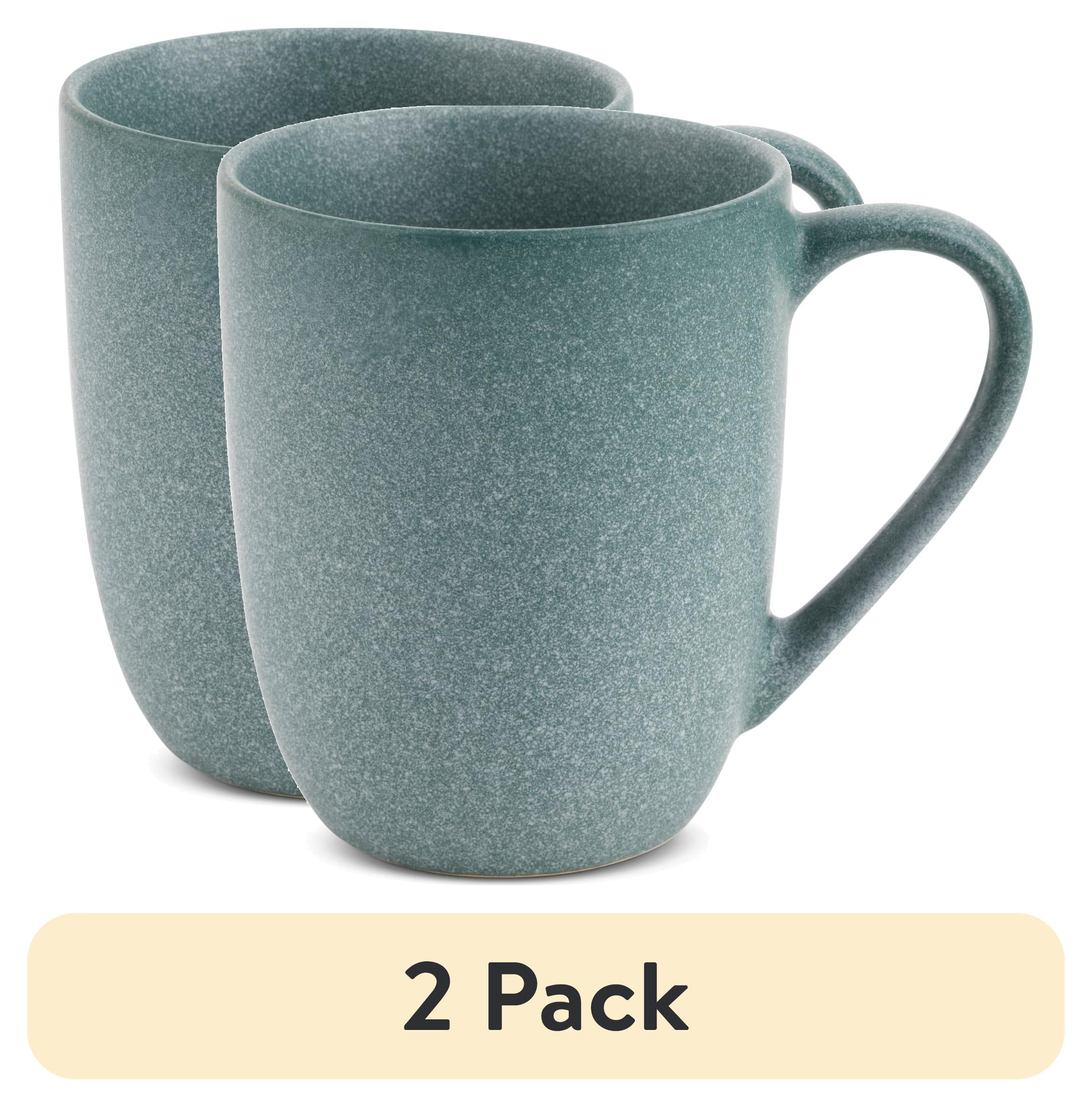 (2 pack) Thyme & Table 17 oz Caspian Green Collection Stoneware Mug