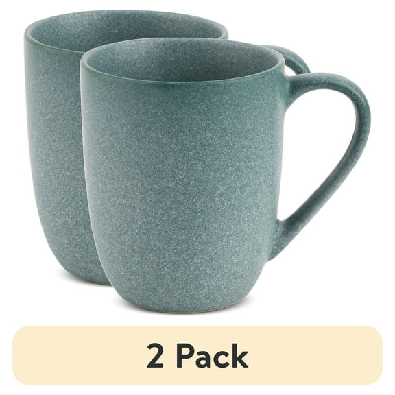 (2 pack) Thyme & Table 17 oz Caspian Green Collection Stoneware Mug