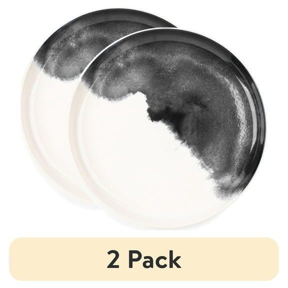 (2 pack) Thyme & Table Stoneware Drip Dinner Plate, Grey