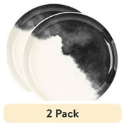 (2 pack) Thyme & Table Stoneware Plate, Grey Drip Collection