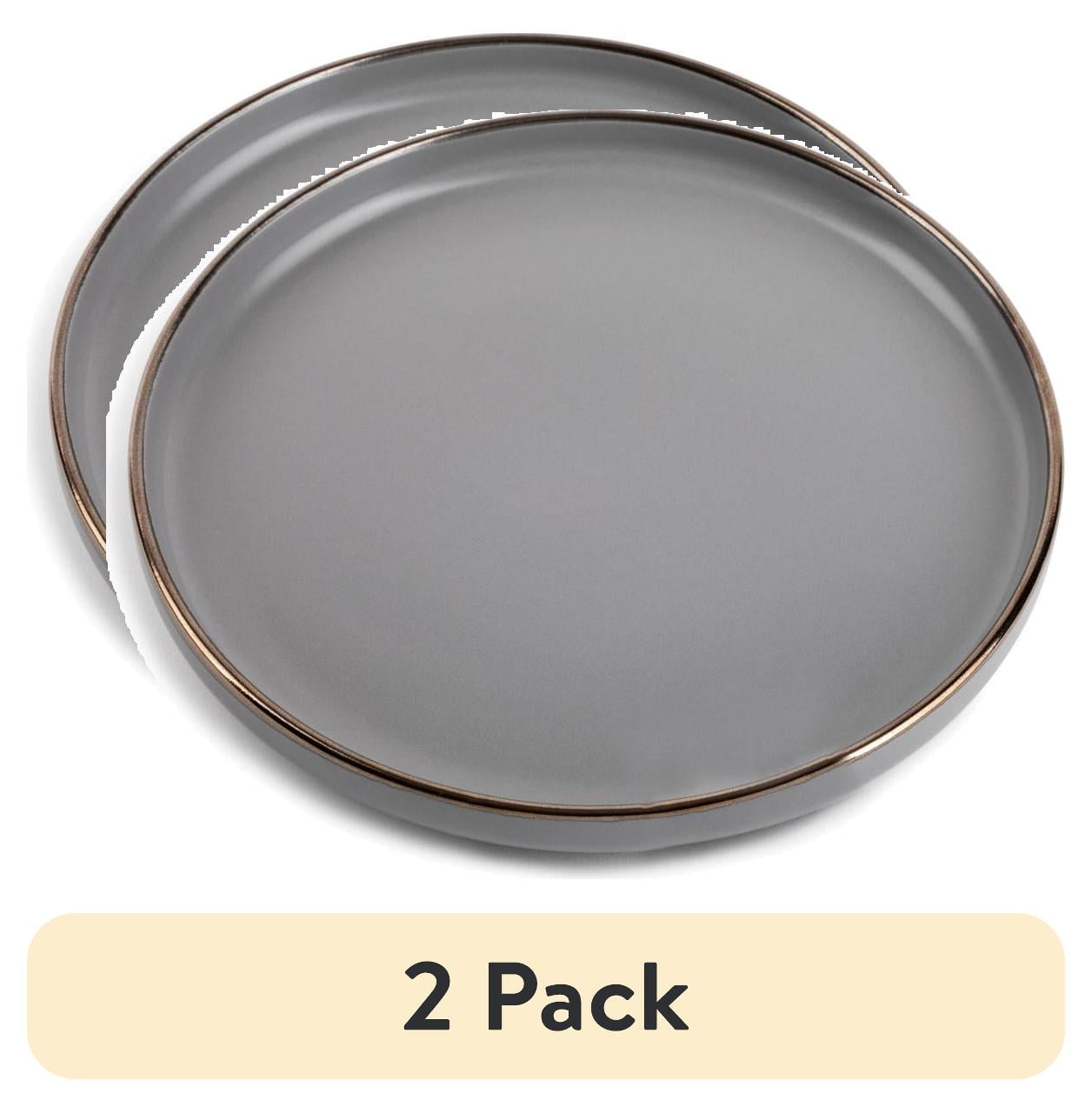 (2 pack) Thyme & Table Stoneware Ava Salad Plate, Grey