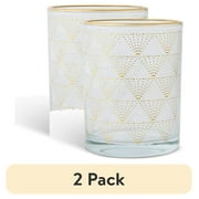 (2 pack) Thyme & Table 11 fl oz Diamond Print Whiskey Rocks Glass