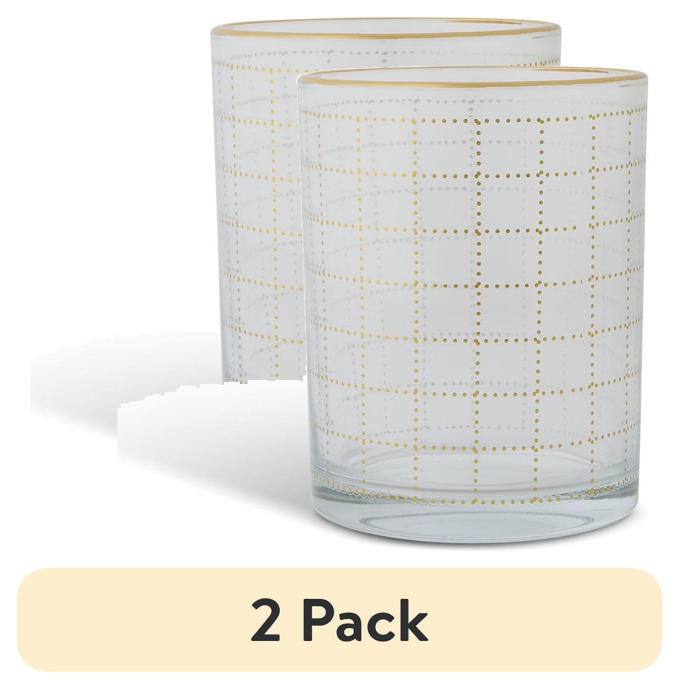 (2 pack) Thyme & Table 11 fl oz Square Print Whiskey Rocks Glass - Walmart.com