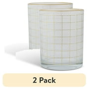 (2 pack) Thyme & Table 11 fl oz Square Print Whiskey Rocks Glass