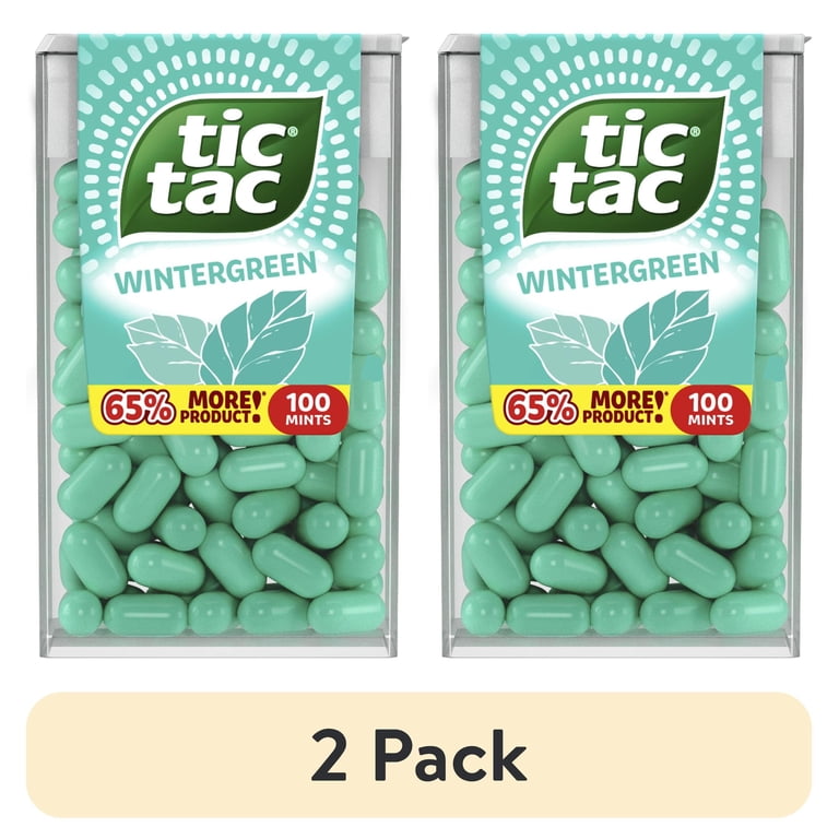 2 pack) Tic Tac Wintergreen, On-the-Go Breath Mints, Pocket-Sized