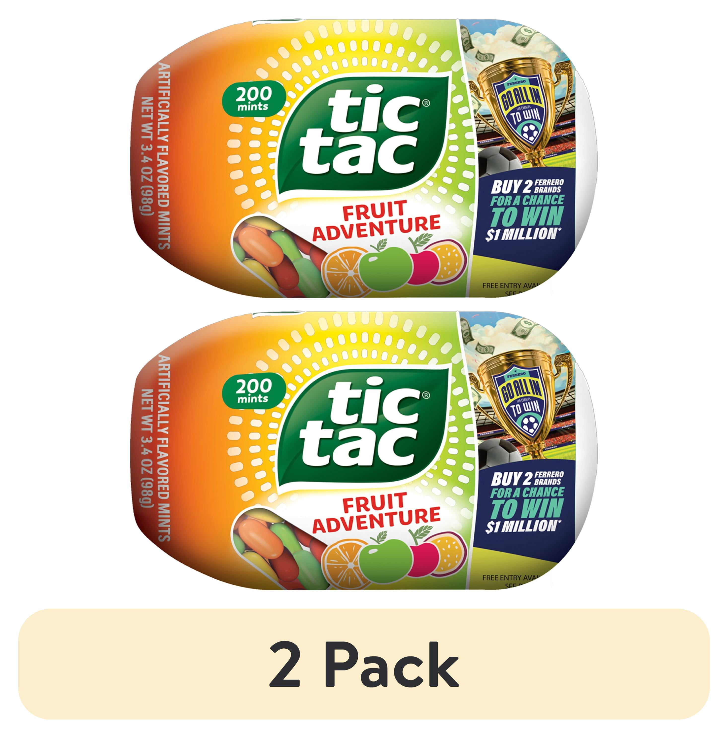 2 pack) Tic Tac Fruit Adventure, On-the-Go Pocket-Sized Mints, 200