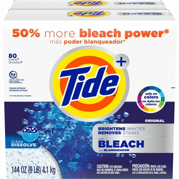 (2 pack) Tide Plus Powder Laundry Detergent 89 Loads 144 oz