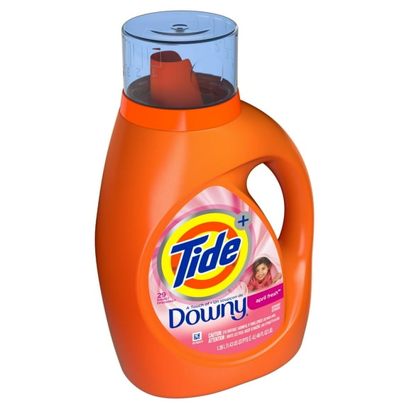 Tide Plus Downy April Fresh Scent Liquid Laundry Detergent, 46 oz, 29 loads