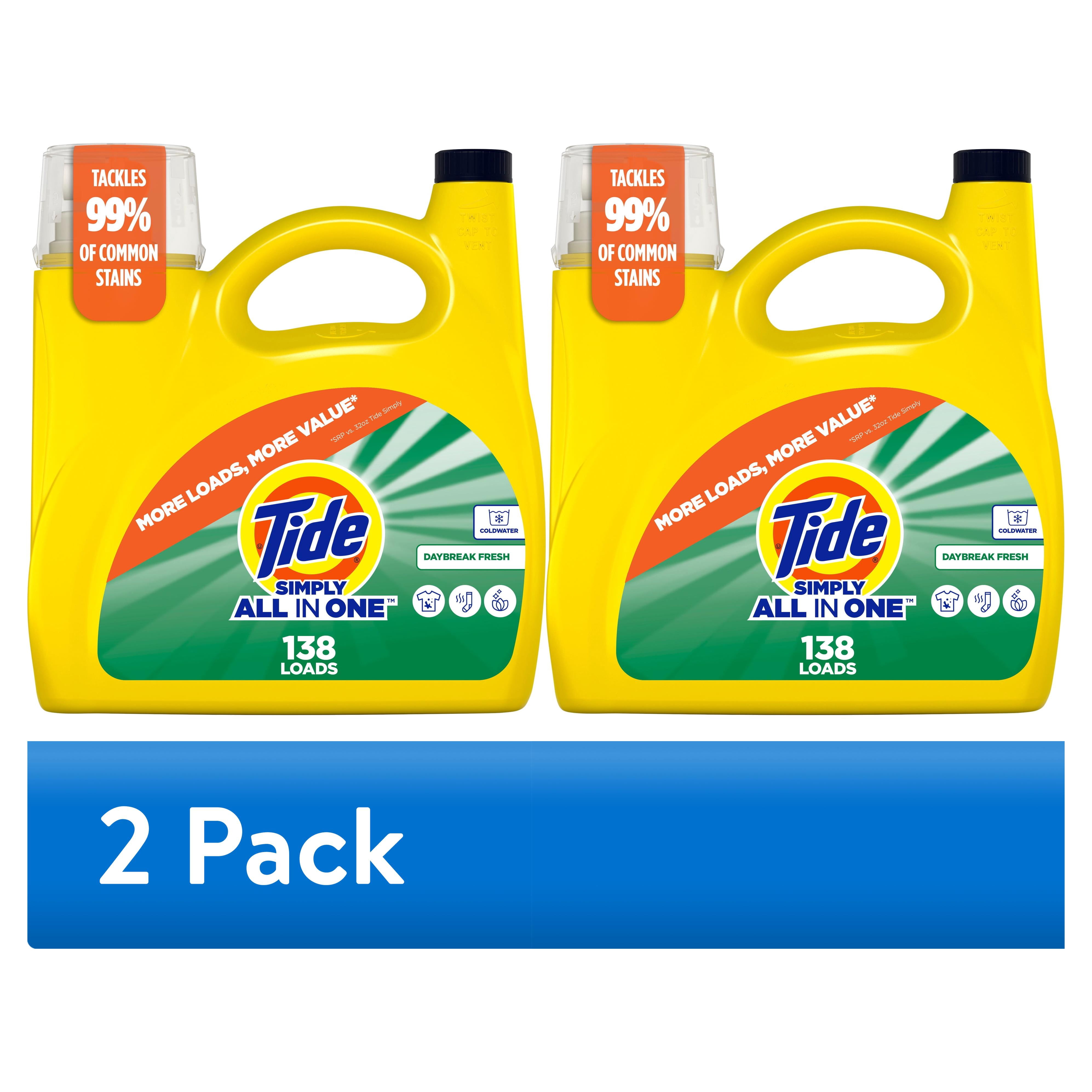 (2 pack) Tide Simply Liquid Laundry Detergent, All-In-One, Daybreak Fresh Scent, 173 fl oz, 138 Loads