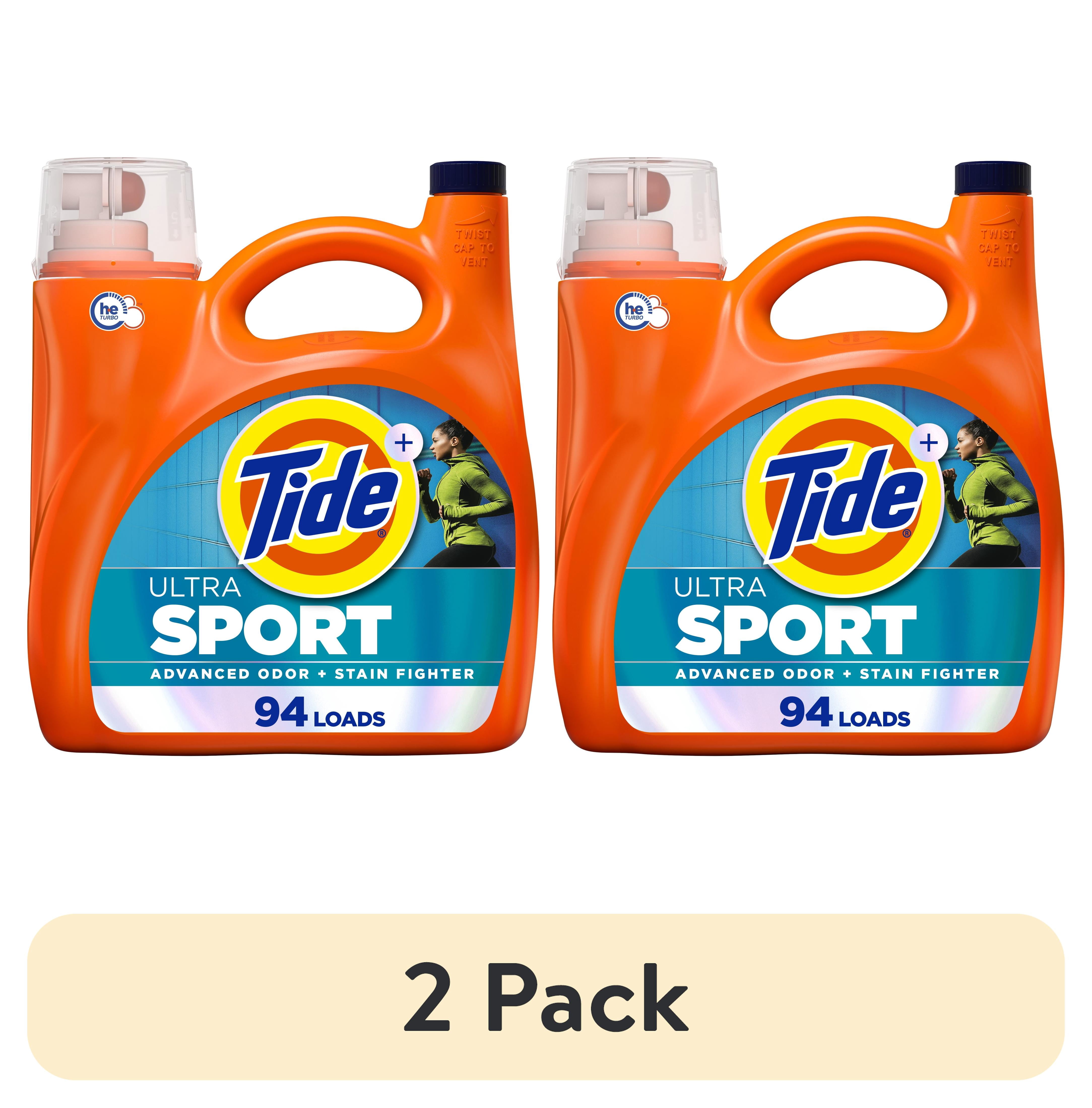 (2 pack) Tide Ultra Sport Liquid Laundry Detergent, Advanced Sweat + Stain Fighter, 132 fl oz, 94 Loads