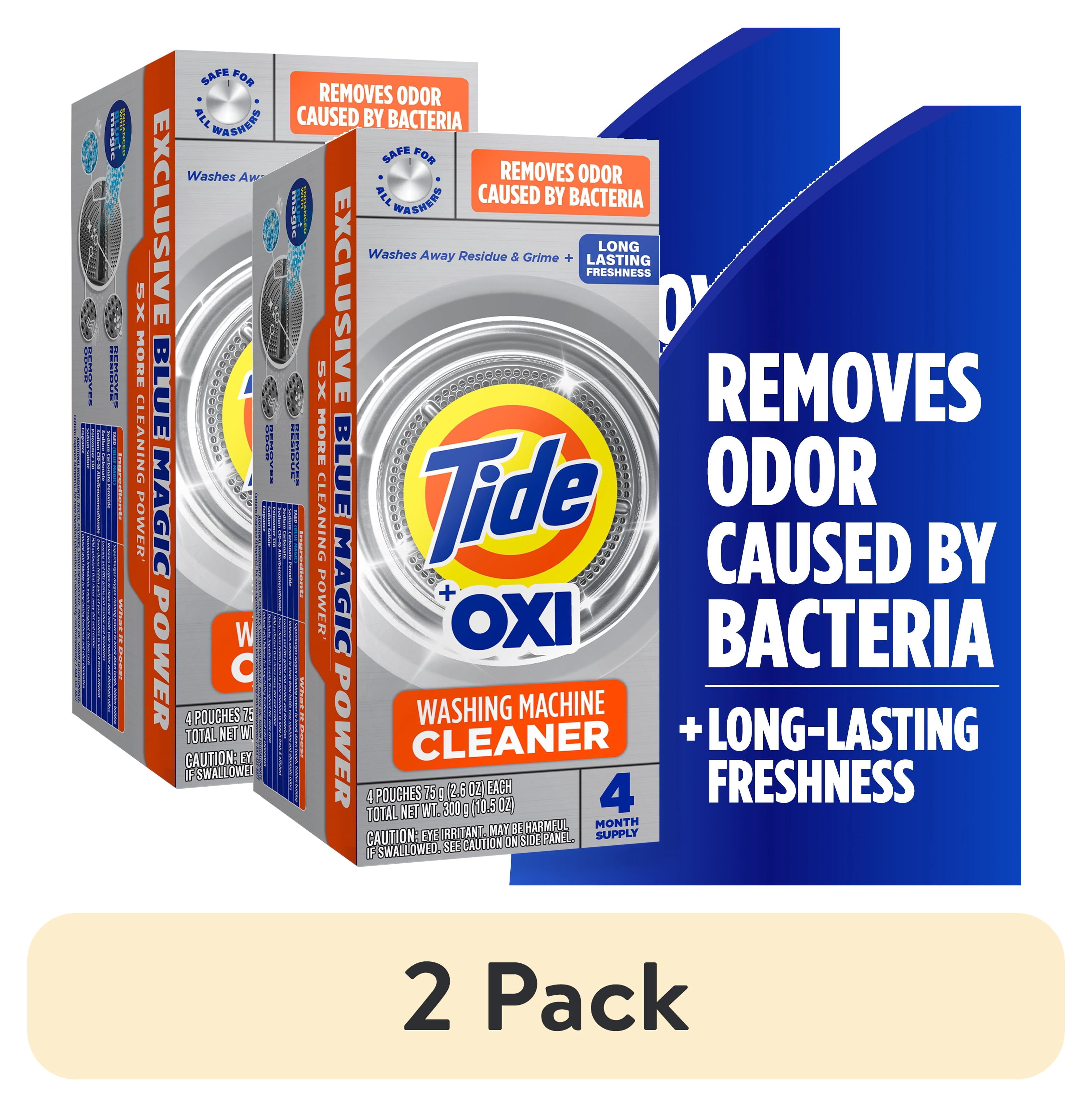 (2 pack) Tide Washing Machine Cleaner with Oxi Powder, Odor Eliminator and Washer Residue Remover, 4 Count