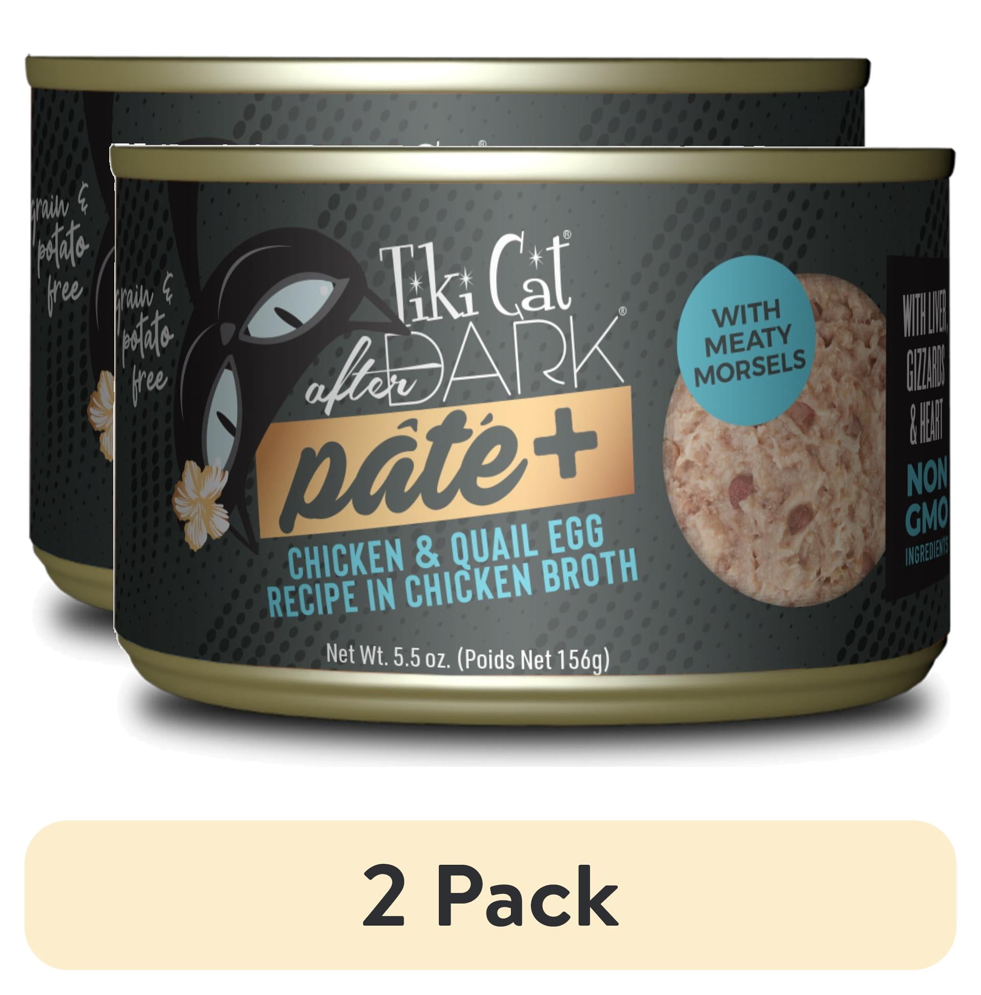 (2 pack) Tiki Cat After Dark Pate+, Chicken & Quail Egg, 5.5 oz. Can