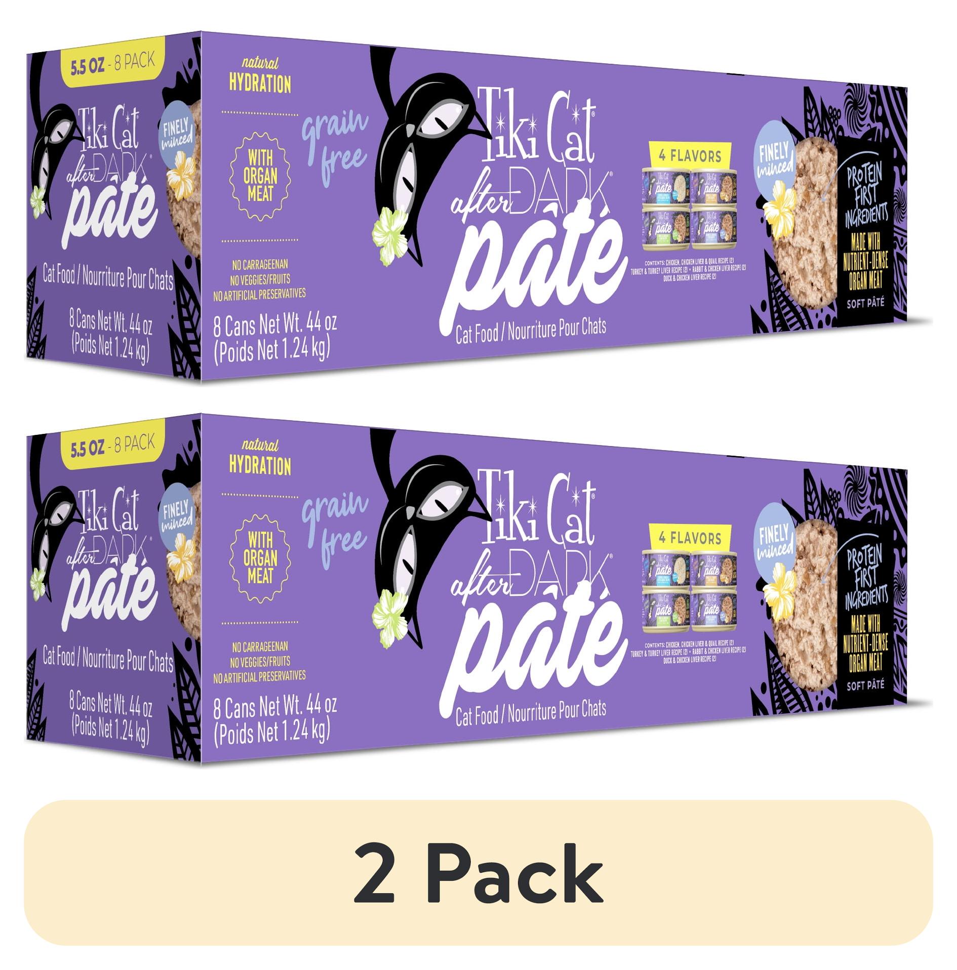 (2 pack) Tiki Cat After Dark Soft Pate Wet Cat Food, Variety Pack, 5.5 oz. Can (8 Count)