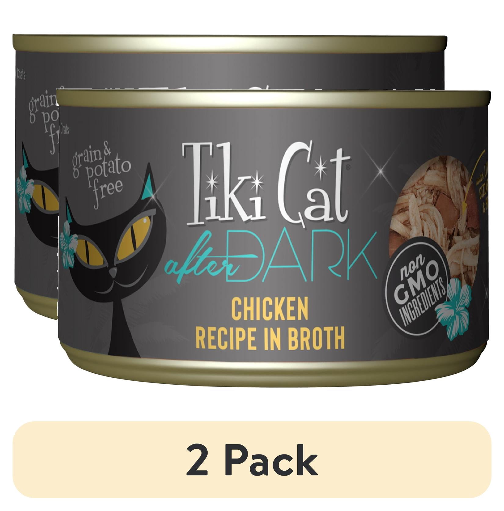 (2 pack) Tiki Cat After Dark Whole Foods Wet Cat Food, Chicken, 5.5 oz. Can