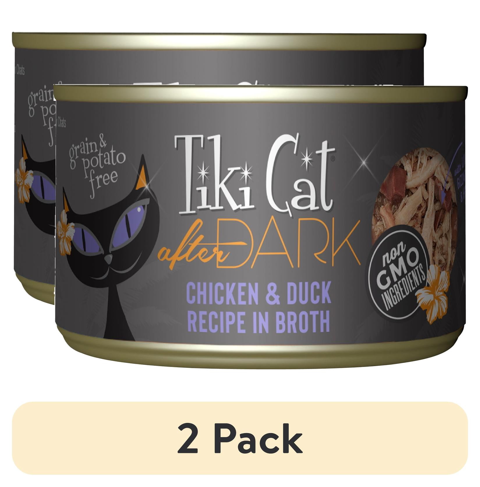 (2 pack) Tiki Cat After Dark Whole Foods Wet Cat Food, Chicken & Duck, 5.5 oz. Can