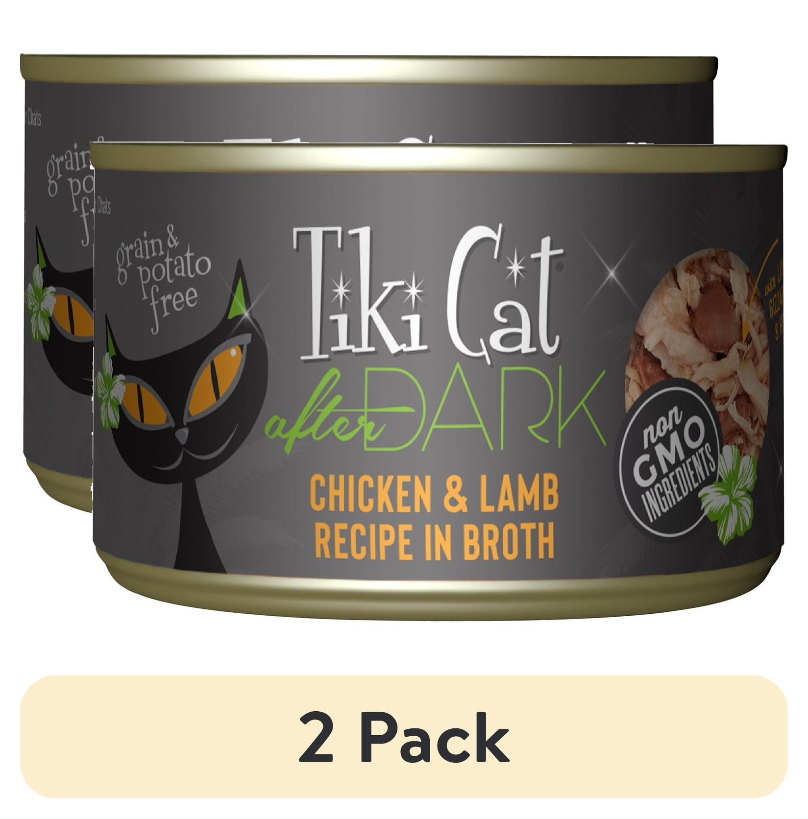 (2 pack) Tiki Cat After Dark Whole Foods Wet Cat Food, Chicken & Lamb, 5.5 oz. Can