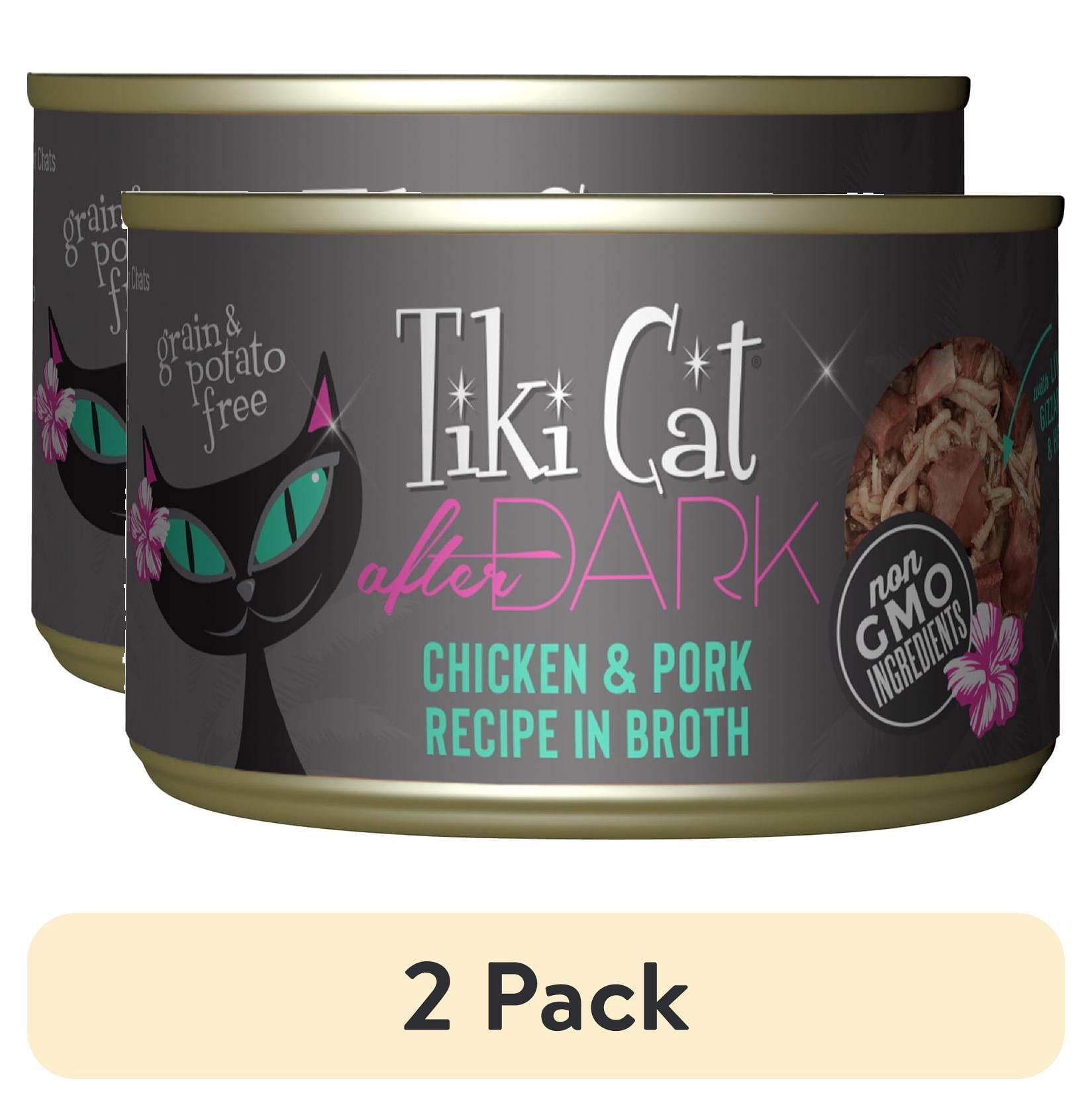 (2 pack) Tiki Cat After Dark Whole Foods Wet Cat Food, Chicken & Pork, 5.5 oz. Can