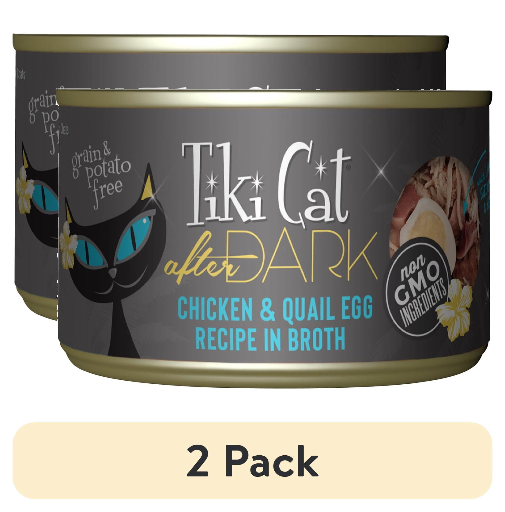 (2 pack) Tiki Cat After Dark Whole Foods Wet Cat Food, Chicken & Quail Egg, 5.5 oz. Can