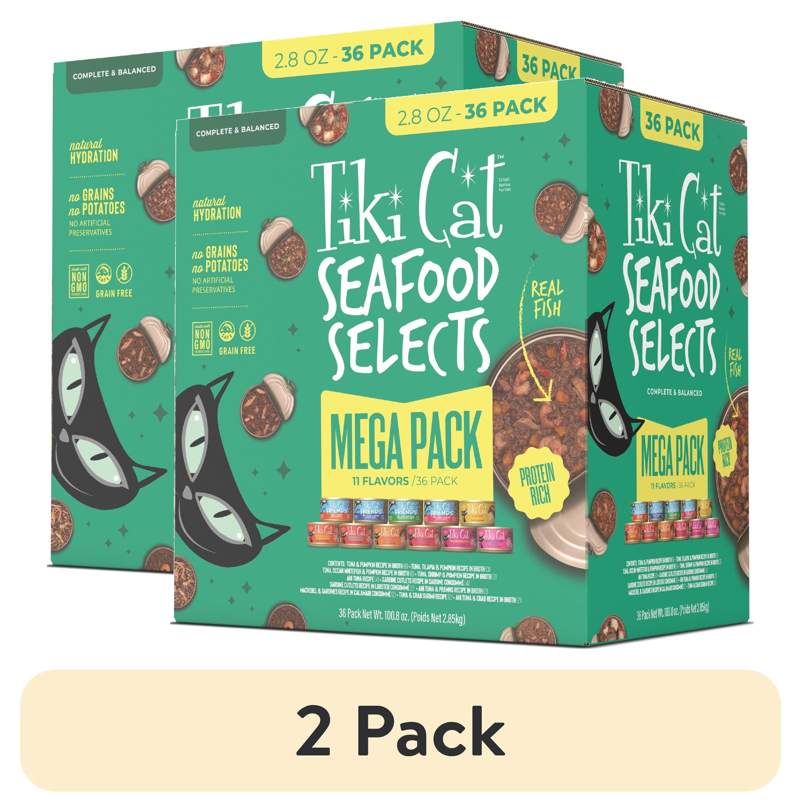 (2 pack) Tiki Cat Seafood Selects Wet Cat Food Mega Pack, 2.8 oz. Can (36 Count)